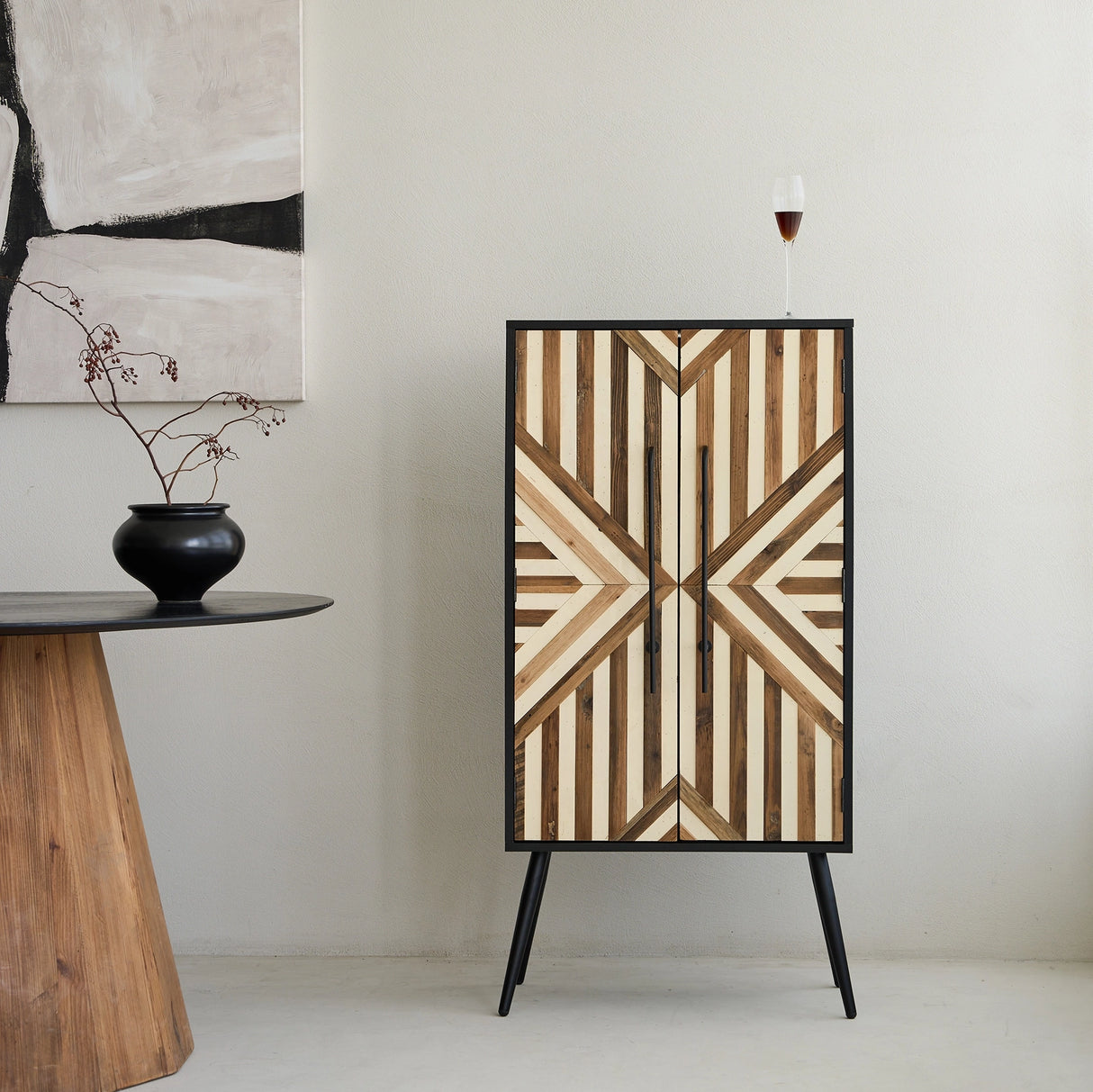 50” Tall Accent Cabinet with Reclaimed Wood Doors
