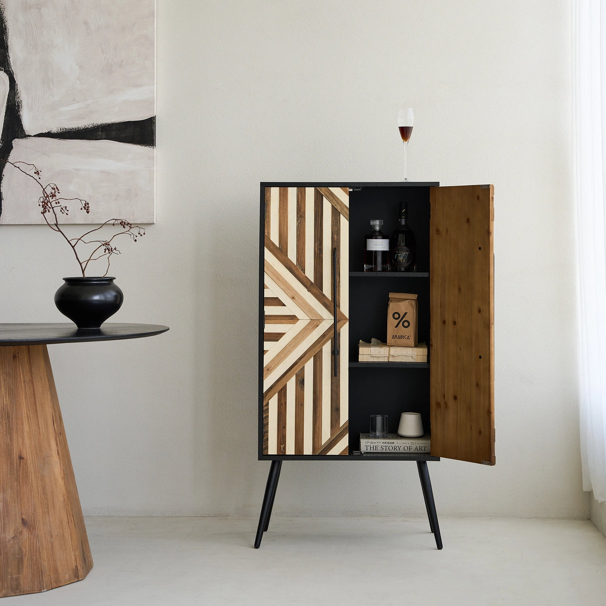 50” Tall Accent Cabinet with Reclaimed Wood Doors