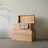 Whirling Wood Storage Boxes, Set of 2