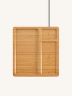 Bamboo Organizer Tray with Dual Wireless Charger
