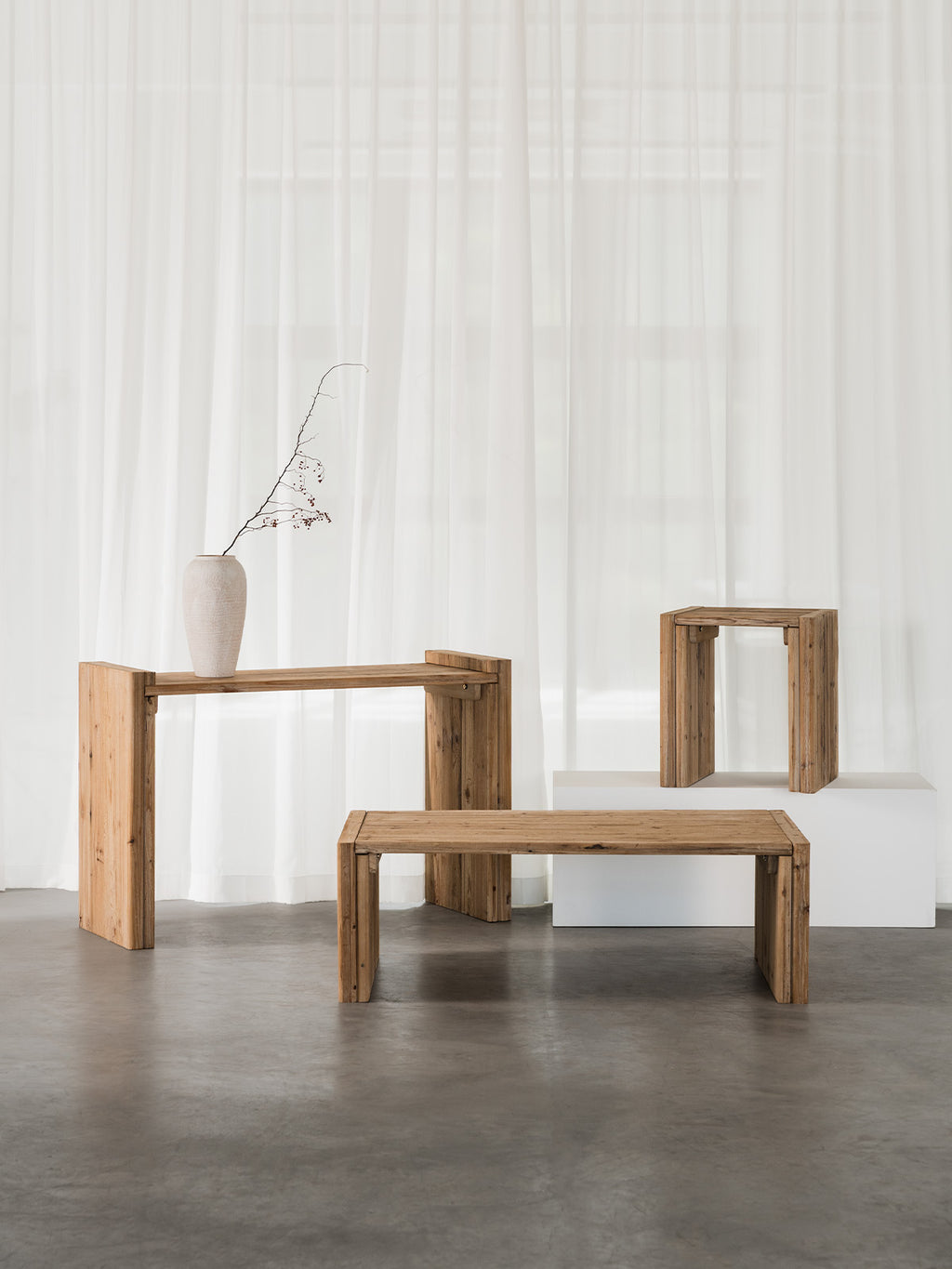 Alder 30" Reclaimed Wood Side Table