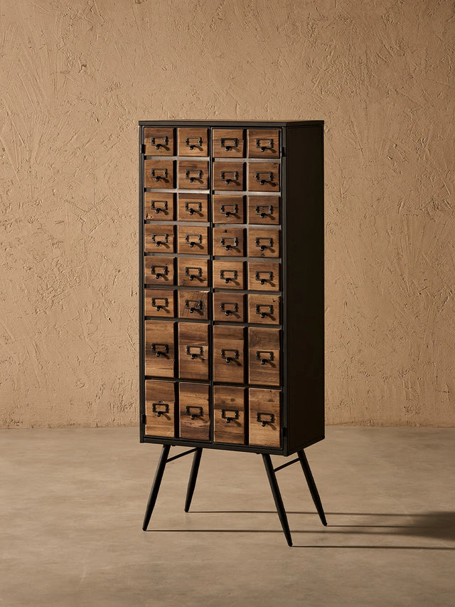 Apothecary 55" Tall Faux-Drawer Cabinet