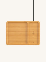 Bamboo Valet Tray with Wireless Charging