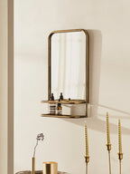 Antiqued Brass Accent Mirror