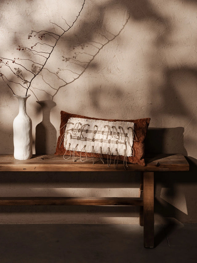 Siena 12" x 24" Macramé Lumbar Cushion