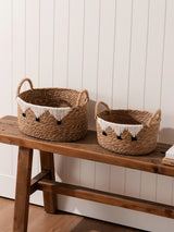 Woven Tassel Baskets Set of 2