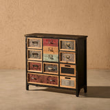 Mirelith 35"x33" Faux-Drawers Cabinet