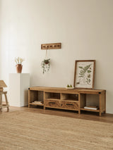 Acadia Fully-Assembled TV Stand for Up to 80" TV (Pine Wood Version)