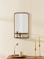Antiqued Brass Accent Mirror