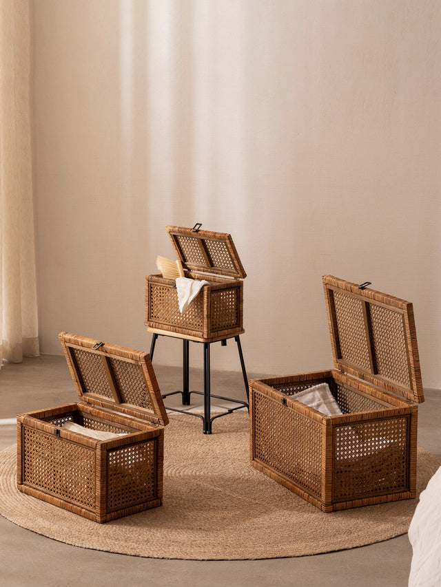 Rattan Storage Box, Set of 3