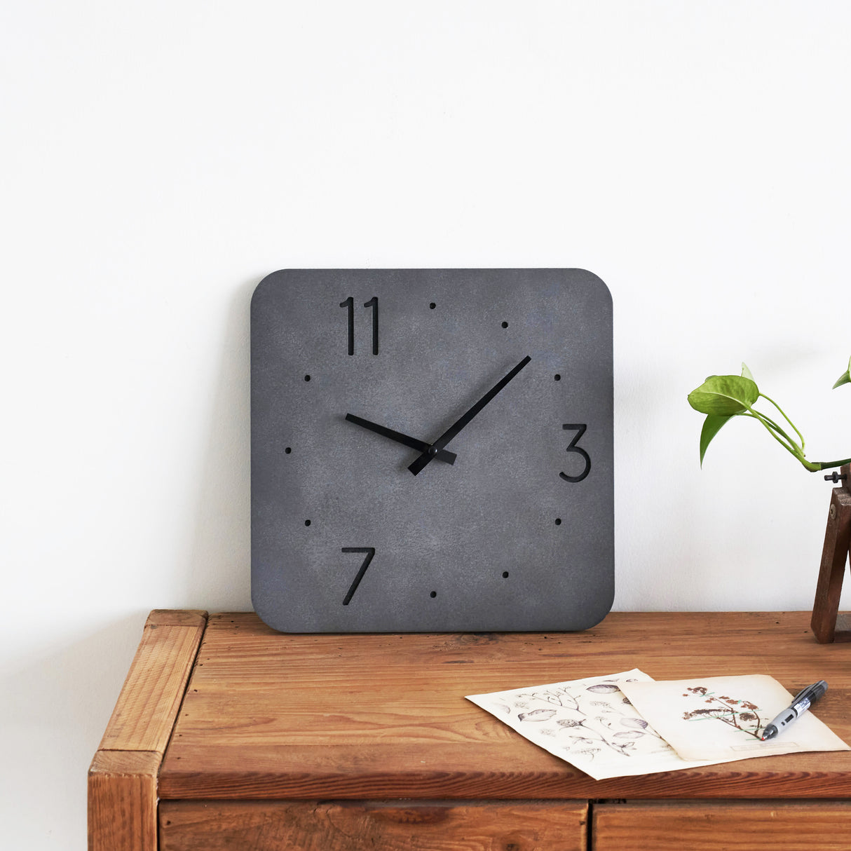 Cement-Accent Wall Clock