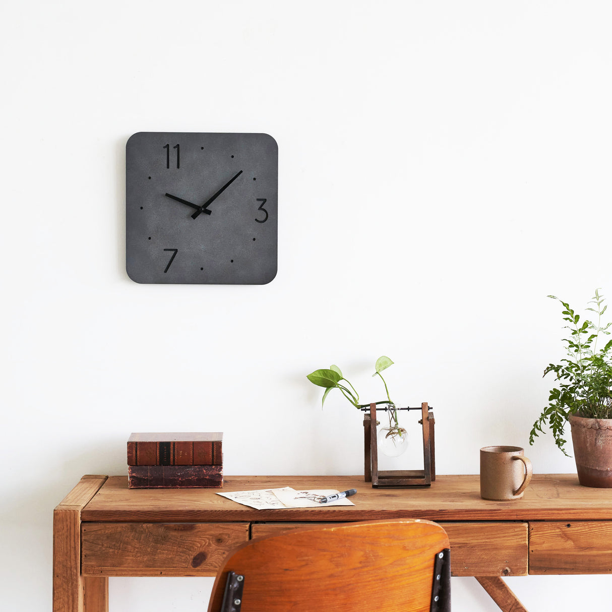 Cement-Accent Wall Clock