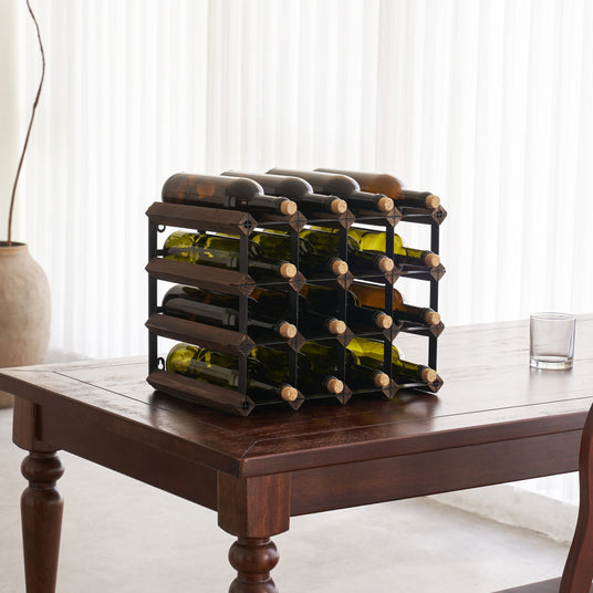 16-Bottle Wall Mounted or Table Top Wine Bottle Rack