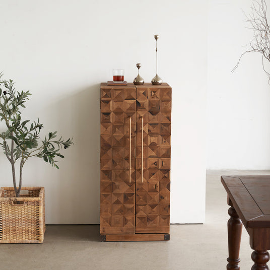 Bar Cabinet with Reclaimed Wood Doors