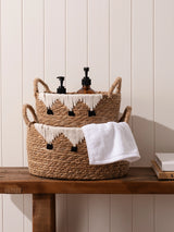 Woven Tassel Baskets Set of 2