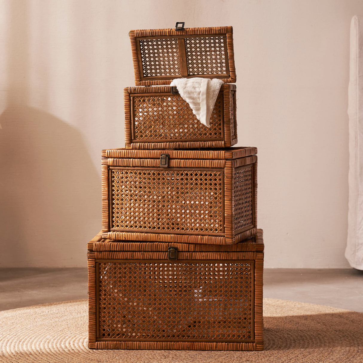 Rattan Storage Box, Set of 3