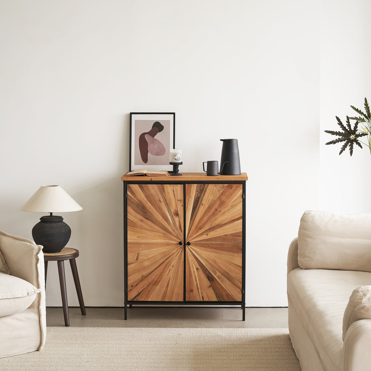 36" * 31” Storage Cabinet Sideboard with Reclaimed Wood Drawers