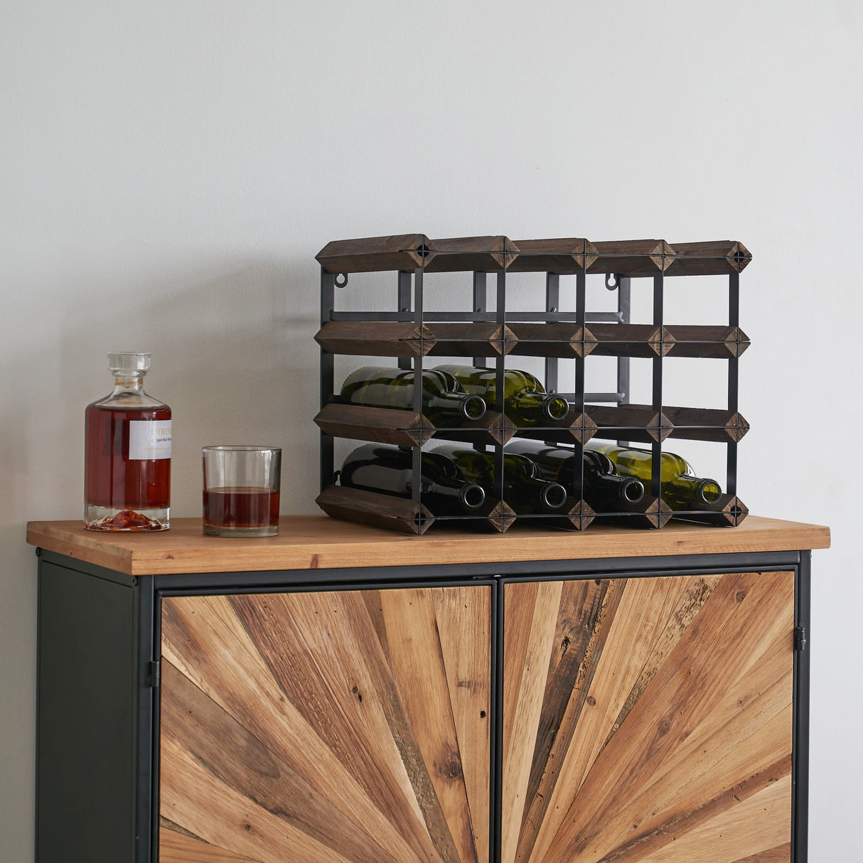 16-Bottle Wall Mounted or Table Top Wine Bottle Rack