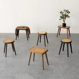 Natural Rattan Top Wood Stool, Rectangular