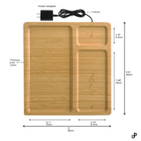 Bamboo Organizer Tray with Dual Wireless Charger