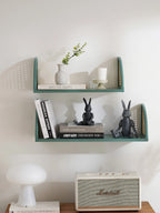 Rattan and Wood Wall Shelf