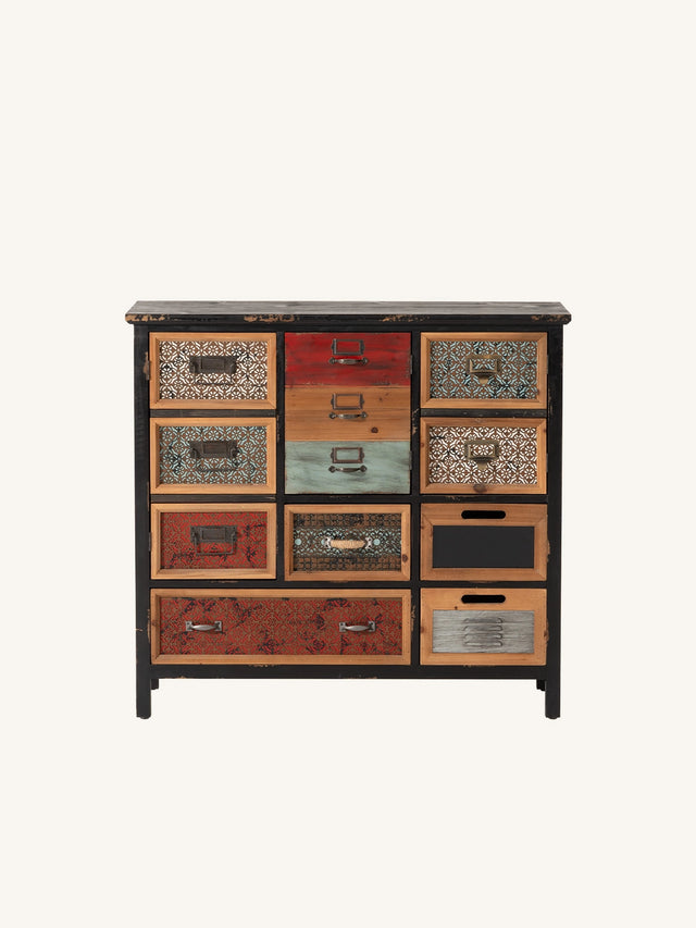 Mirelith 35"x33" Faux-Drawers Cabinet