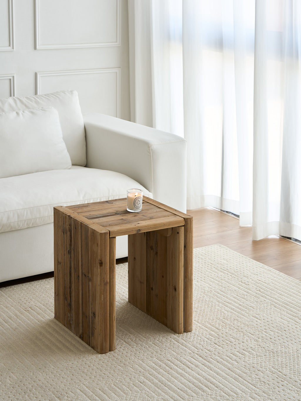 Alder 17" Reclaimed Wood Side Table