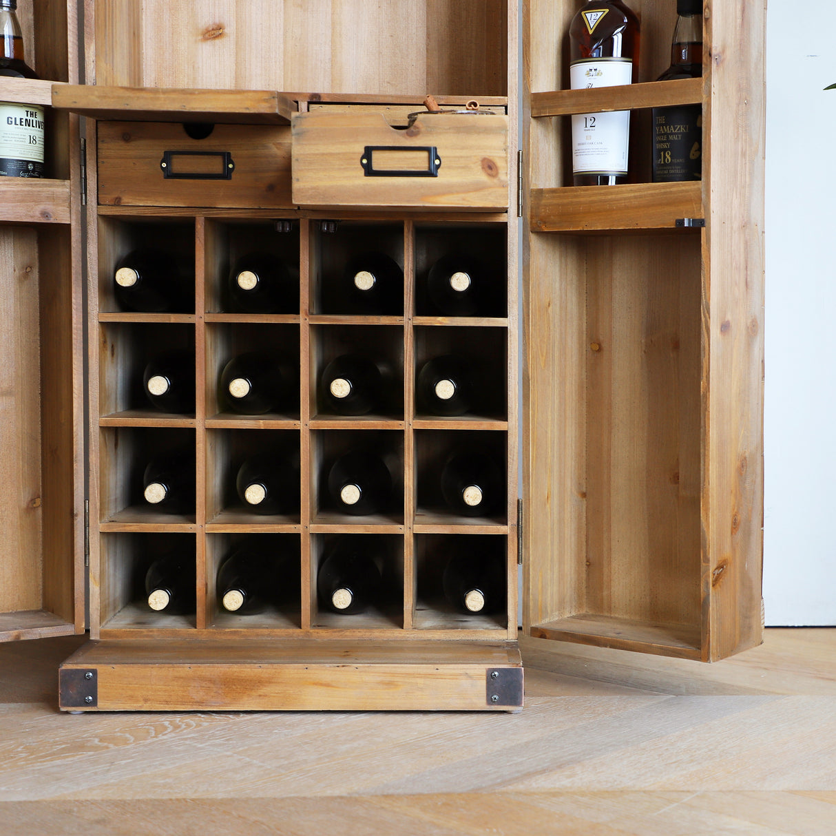 Bar Cabinet with Reclaimed Wood Doors