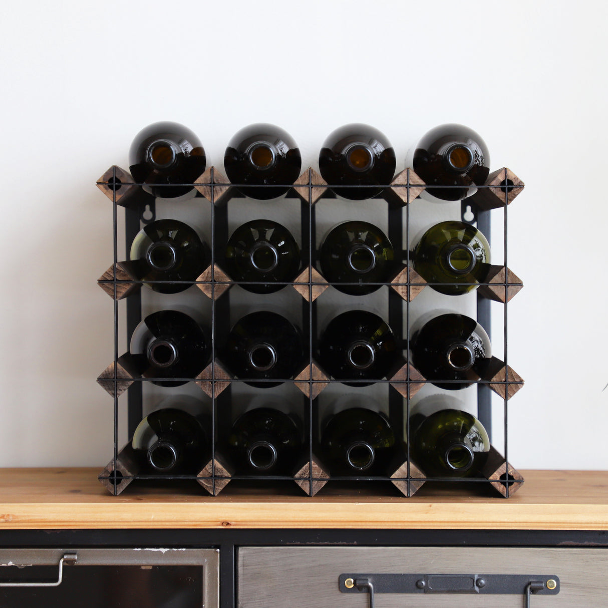 16-Bottle Wall Mounted or Table Top Wine Bottle Rack