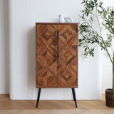 50" Tall Accent Cabinet with Handcrafted Reclaimed Wood Doors