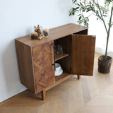 31” * 37” Wood Accent Cabinet Sideboard with Handcrafted Reclaimed Wood Doors