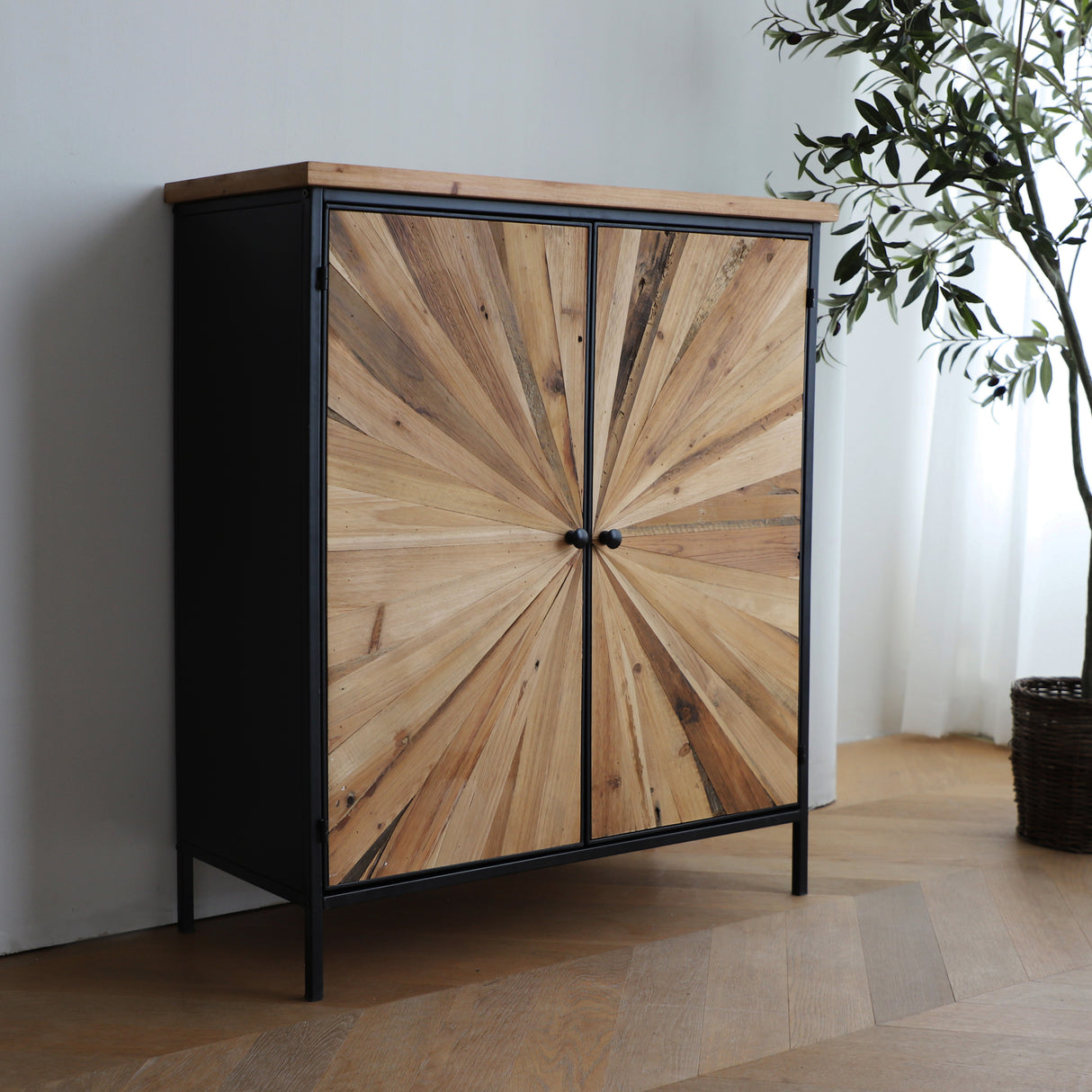 36" * 31” Storage Cabinet Sideboard with Reclaimed Wood Drawers