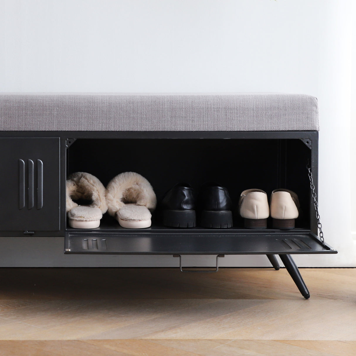 Cushioned Shoe Storage Bench