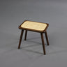 Natural Rattan Top Wood Stool, Rectangular