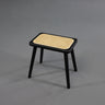 Natural Rattan Top Wood Stool, Rectangular