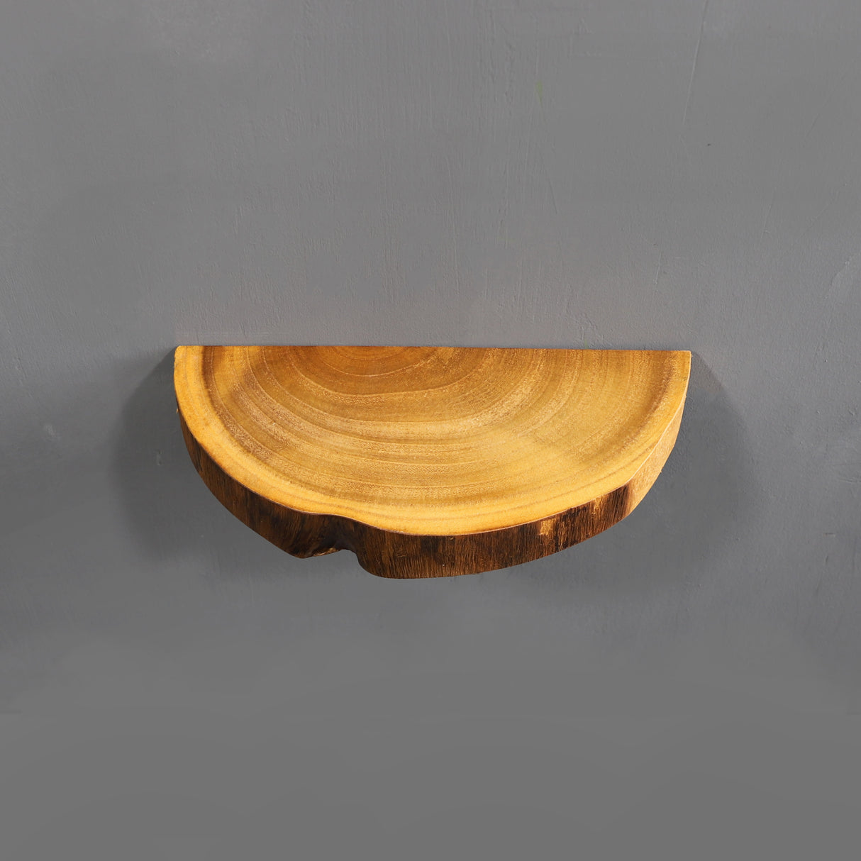 Small Live Edge Floating Wall Shelf with Paulownia Wood