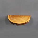 Small Live Edge Floating Wall Shelf with Paulownia Wood