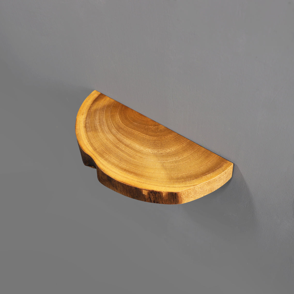 Small Live Edge Floating Wall Shelf with Paulownia Wood